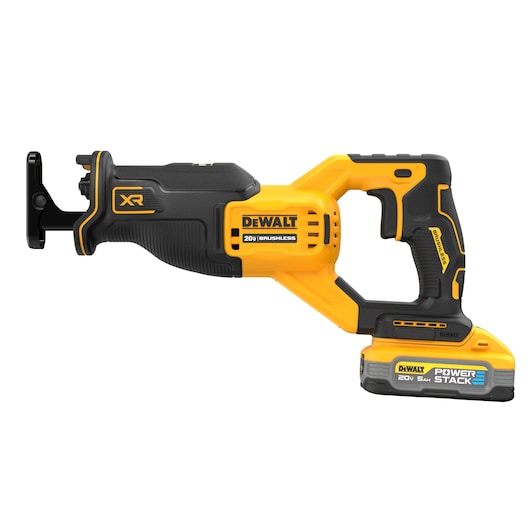 DeWalt 20V MAX XR Brushless Cordless Reciprocating Saw Kit With DEWALT POWERSTACK 5.0 Ah Battery DCS382H1, 1 EA